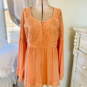 MWT FREE PEOPLE TUNIC WITH SEQUENCE DETAIL